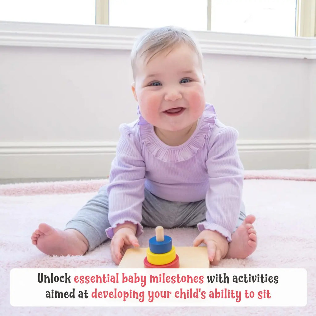 Sitting up gives kids a different perspective on their exploration journey. But this happens differently in every child, as each will have their own pace of upper body and core strength development.