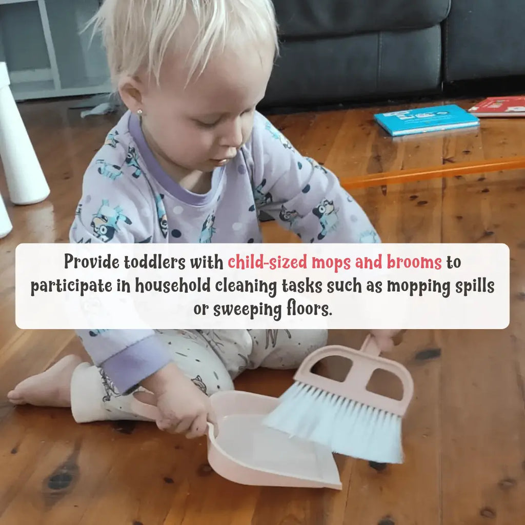 Demonstrate proper techniques and encourage toddlers to mimic the movements