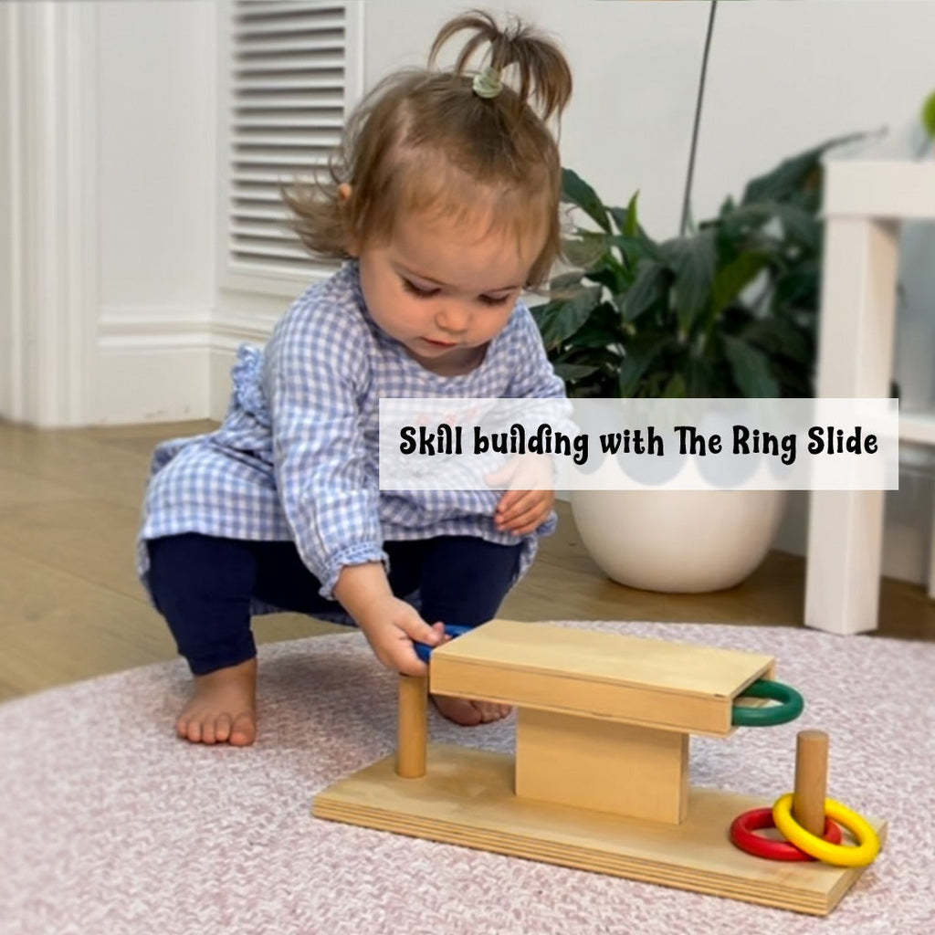 With sensory simulating games like ring slides, children can focus on cognitive development
